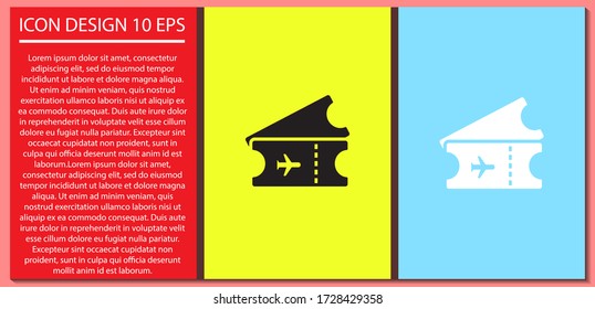 Ticket vector icon , lorem ipsum Flat design