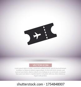Ticket vector icon , lorem ipsum Flat design