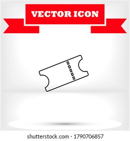 Ticket vector icon , lorem ipsum Flat design