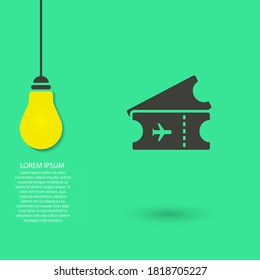Ticket vector icon , lorem ipsum Flat design