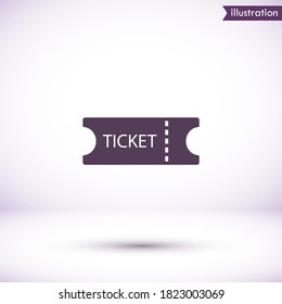 Ticket vector icon , lorem ipsum Flat design