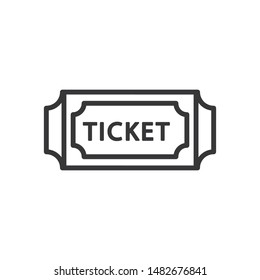 Ticket vector icon in modern design style for web site and mobile app