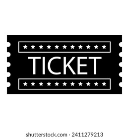 Ticket vector icon. Movie or theatre coupon illustration sign.