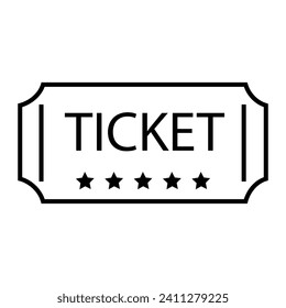Ticket vector icon. Movie or theatre coupon illustration sign.