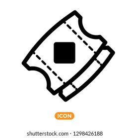 Ticket vector icon on white background