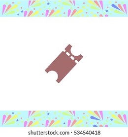 Ticket vector icon on white background. Isolated illustration. Business picture.