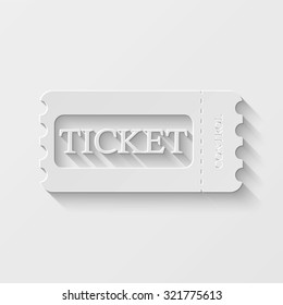 ticket vector icon - paper illustration