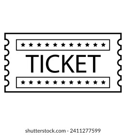 Ticket vector icon set. Movie or theatre coupon illustration sign collection.