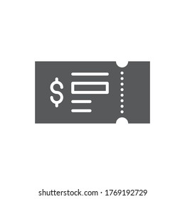 Ticket vector icon symbol permission isolated on white background