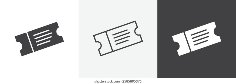 Ticket vector icons collection graphic designs for ui designs