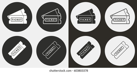 Ticket vector icons set. Illustration isolated for graphic and web design.