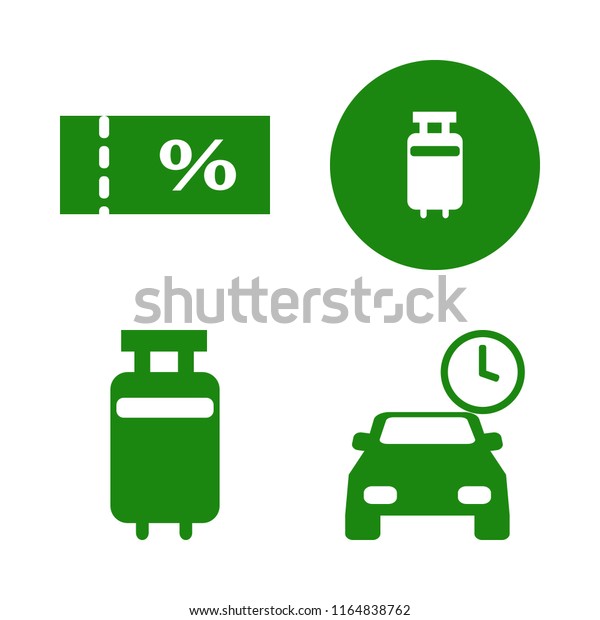 ticket vector icons set. with sale ticket,\
parking time and travelling luggage in\
set