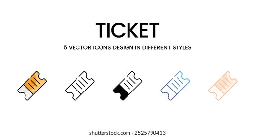 Ticket vector icons set stock illustration