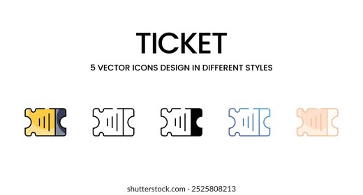 Ticket vector icons set stock illustration