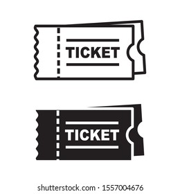 Ticket vector illustration with simple black and white design. Ticket icon 