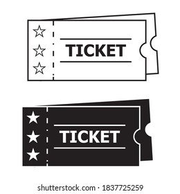 Ticket vector illustration with simple black and white design