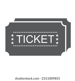 Ticket vector illustration with simple black and white design. Ticket icon