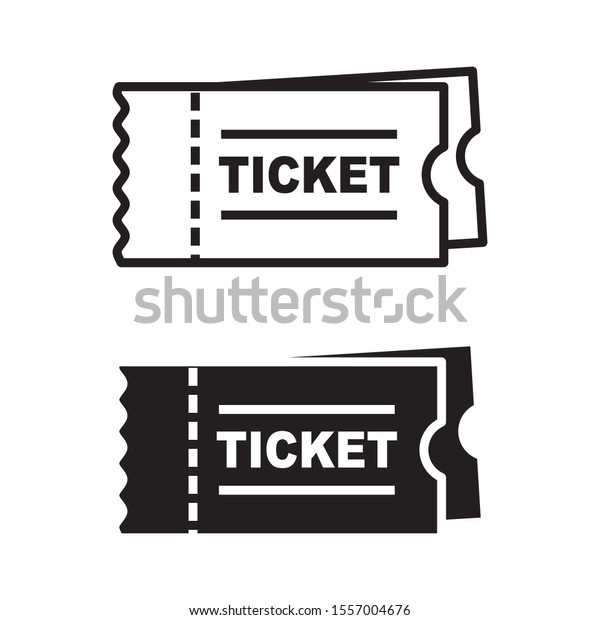 白黒のシンプルなデザインのチケットベクターイラスト チケットアイコン のベクター画像素材 ロイヤリティフリー
