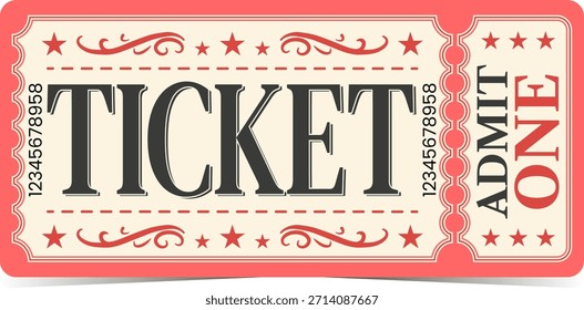 Bilhete. Ilustração vetorial. Modelo, certificado.