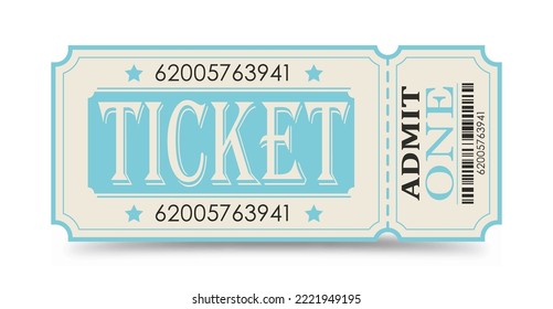 Ticket. Vector illustration for websites, applications, cinemas, clubs, mass events and creative design. Flat style