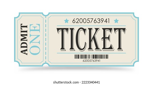 Ticket. Vector illustration for websites, applications, cinemas, clubs, mass events and creative design. Flat style