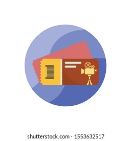 Ticket Vector Illustration.Hotel and Services flat icon style.