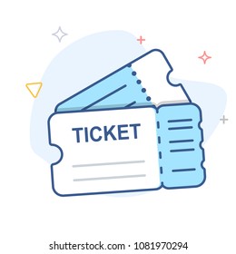 Ticket vector line icon