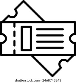 Ticket Vector Line Icon Design