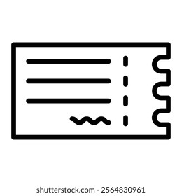 Ticket Vector Line Icon Design