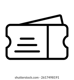 Ticket Vector Line Icon Design