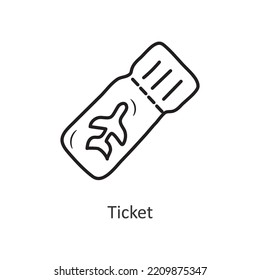 Ticket Vector outline Icon Design illustration. Travel Symbol on White background EPS 10 File