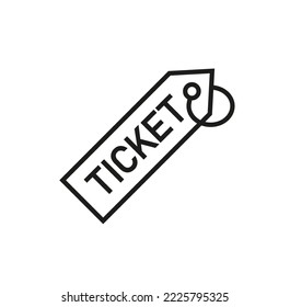 Ticket vector outline icon design template. Coupon festival paper symbol. 