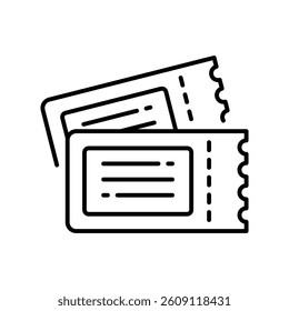 Ticket vector outline icon. EPS 10 file