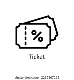 Ticket Vector   outline Icons. Simple stock illustration stock