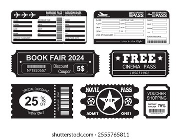 Ticket Vector For Print, Ticket Clipart, Ticket Vector Illustration