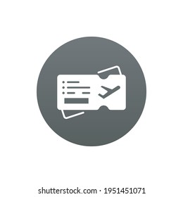 Ticket Vector Round Icon. Art and Culture Symbol EPS 10 File.