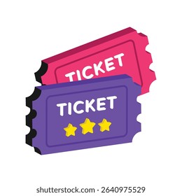 Ticket Vector style icon. Eps 10 file