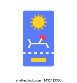 Ticket vector, Summer party related flat style icon