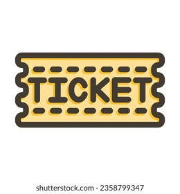 Ticket Vector Thick Line Filled Colors Icon For Personal And Commercial Use.
