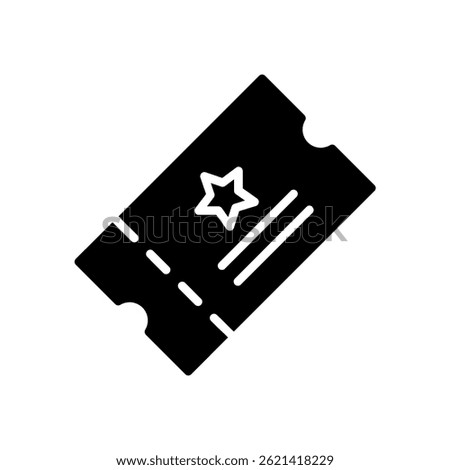 Ticket Vector for Travel Booking and Event Access. Boarding pass or admission icon illustration for vacation planning. Glyph Icon
