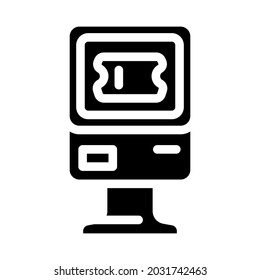 ticket vending machine glyph icon vector. ticket vending machine sign. isolated contour symbol black illustration