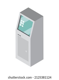 Ticket Vending Machine Icon Isometric