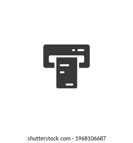 Ticket vending machine. Insert and purchase. Isolated icon. Commerce glyph vector illustration