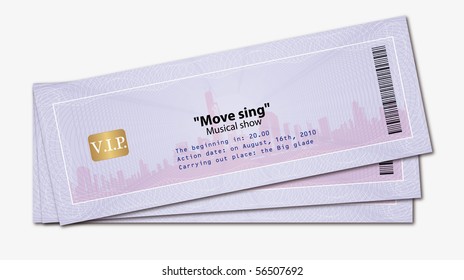 Ticket with watermarks. Vector