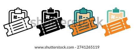ticket web icon multiple style collection