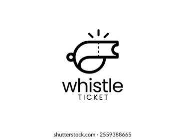 ticket with whistle logo. sport symbol design template