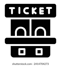 ticket window Glyph Icon Background White