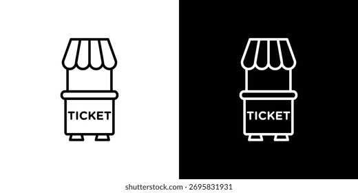 Ticket window icon in black line illustration. Design logo for app, UI.