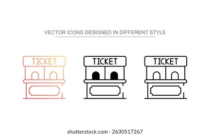 Projeto de ícone da janela do tíquete com ilustração de estoque de fundo branco