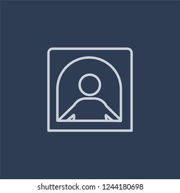 Ticket window icon. Trendy flat vector line Ticket window icon on dark blue background from Cinema collection. 
